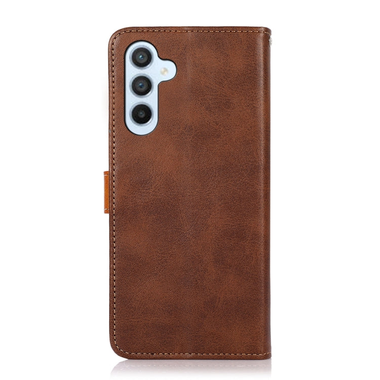 For Samsung Galaxy A36 5G KHAZNEH Dual-color Cowhide Texture Flip Leather Phone Case