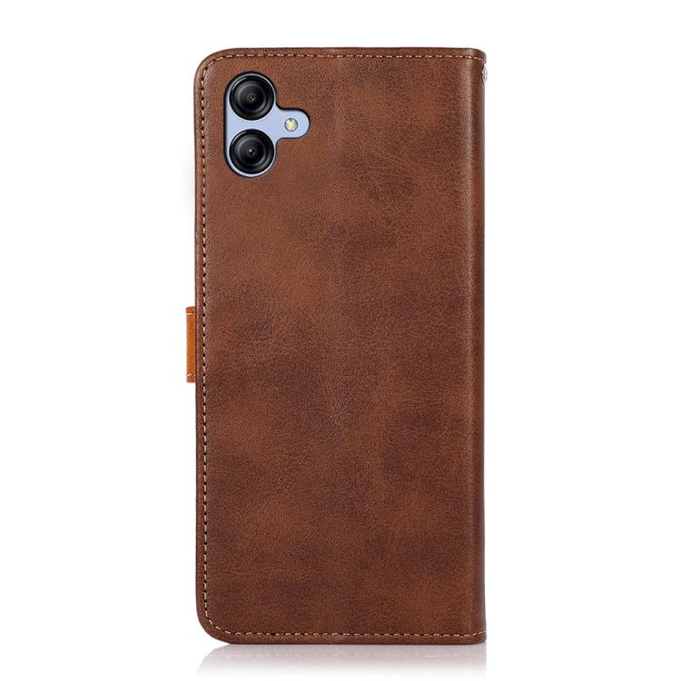 For Samsung Galaxy A07 5G KHAZNEH Dual-color Cowhide Texture Flip Leather Phone Case