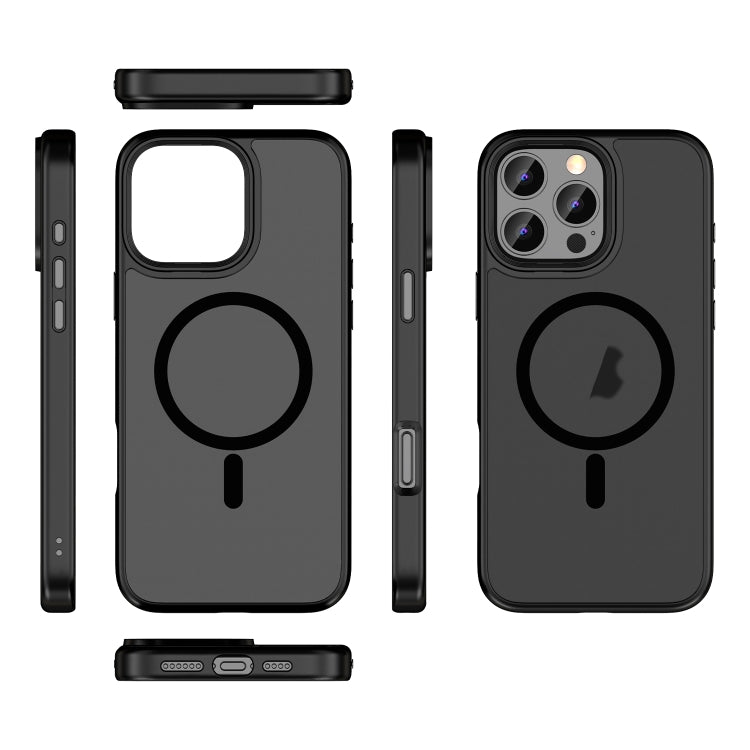 For iPhone 12 Pro Max Skin Feel Frosted MagSafe Magnetic Phone Case - Transparent Black
