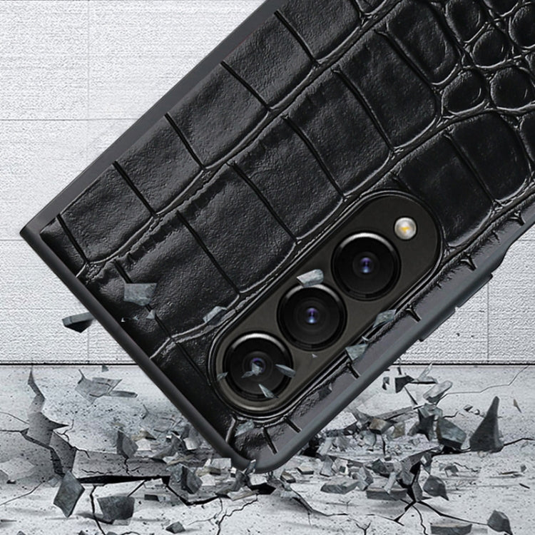 For Samsung Galaxy Z Fold4 VIETAO Crocodile Texture PU Leather Phone Case