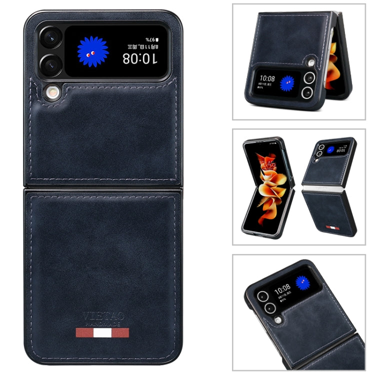 For Samsung Galaxy Z Flip4 VIETAO Plain Leather PU Phone Case