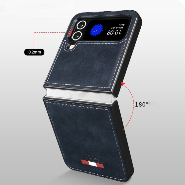 For Samsung Galaxy Z Flip4 VIETAO Plain Leather PU Phone Case
