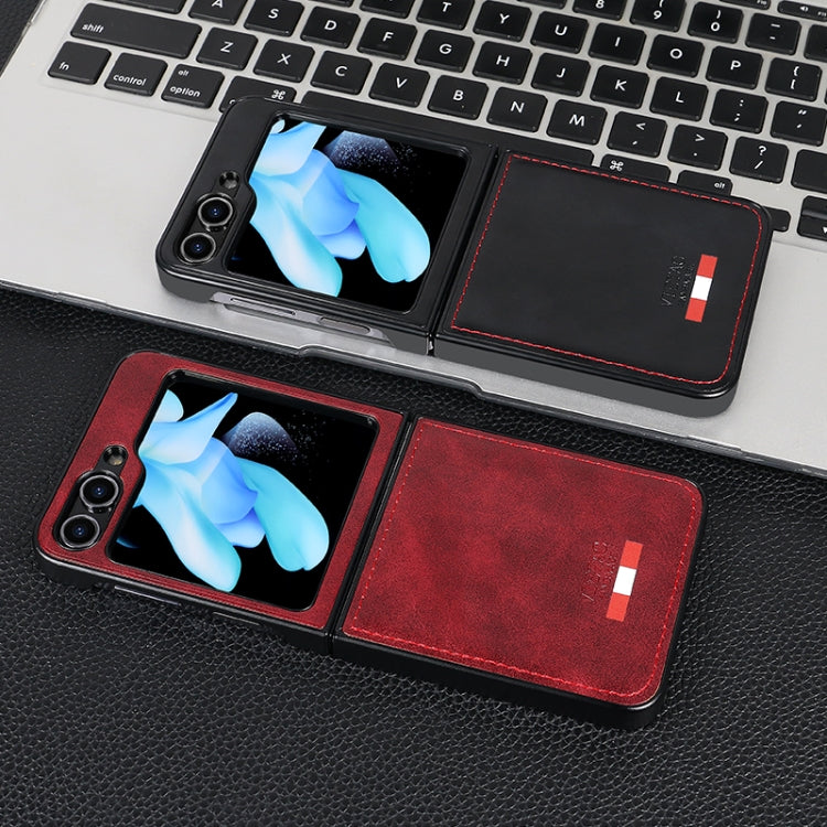 For Samsung Galaxy Z Flip5 VIETAO Plain Leather PU Phone Case