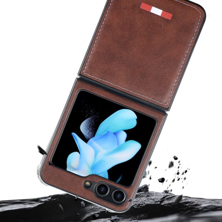 For Samsung Galaxy Z Flip5 VIETAO Plain Leather PU Phone Case