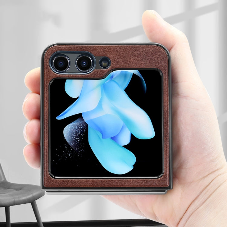 For Samsung Galaxy Z Flip5 VIETAO Plain Leather PU Phone Case