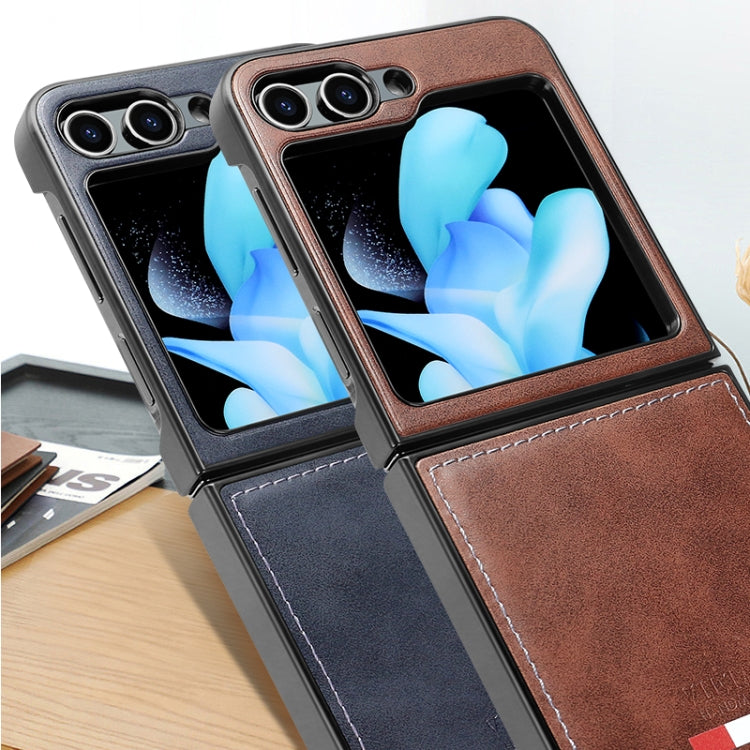 For Samsung Galaxy Z Flip5 VIETAO Plain Leather PU Phone Case
