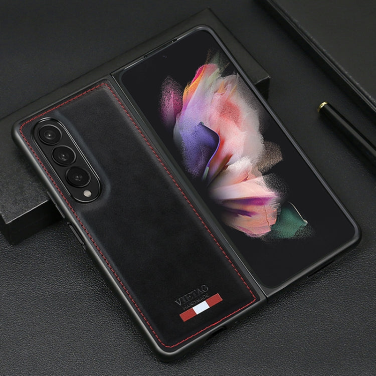 For Samsung Galaxy Z Fold4 VIETAO Plain Leather PU Phone Case