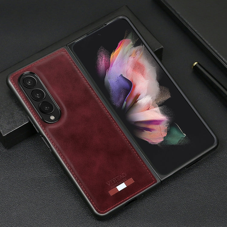 For Samsung Galaxy Z Fold4 VIETAO Plain Leather PU Phone Case