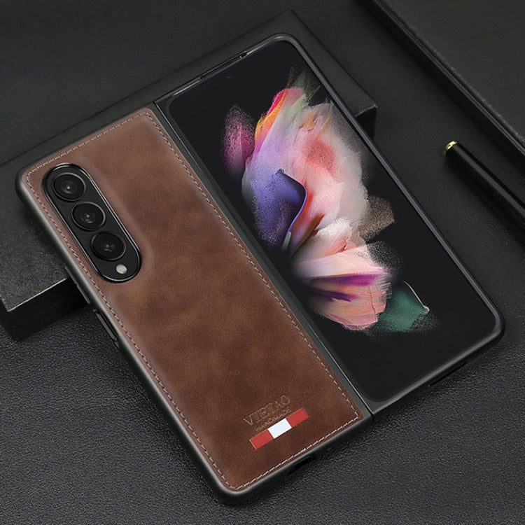 For Samsung Galaxy Z Fold4 VIETAO Plain Leather PU Phone Case