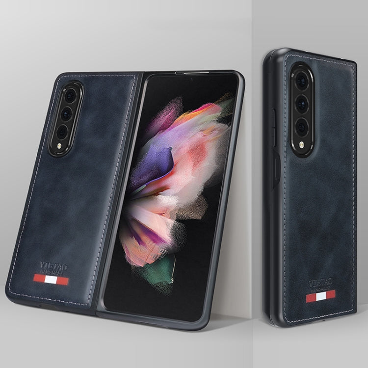 For Samsung Galaxy Z Fold4 VIETAO Plain Leather PU Phone Case