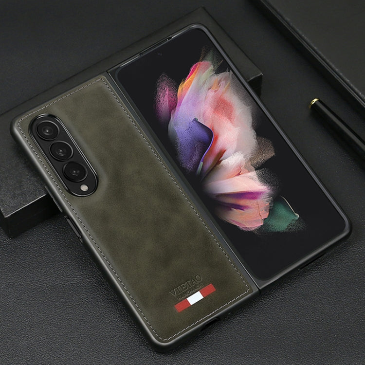 For Samsung Galaxy Z Fold4 VIETAO Plain Leather PU Phone Case