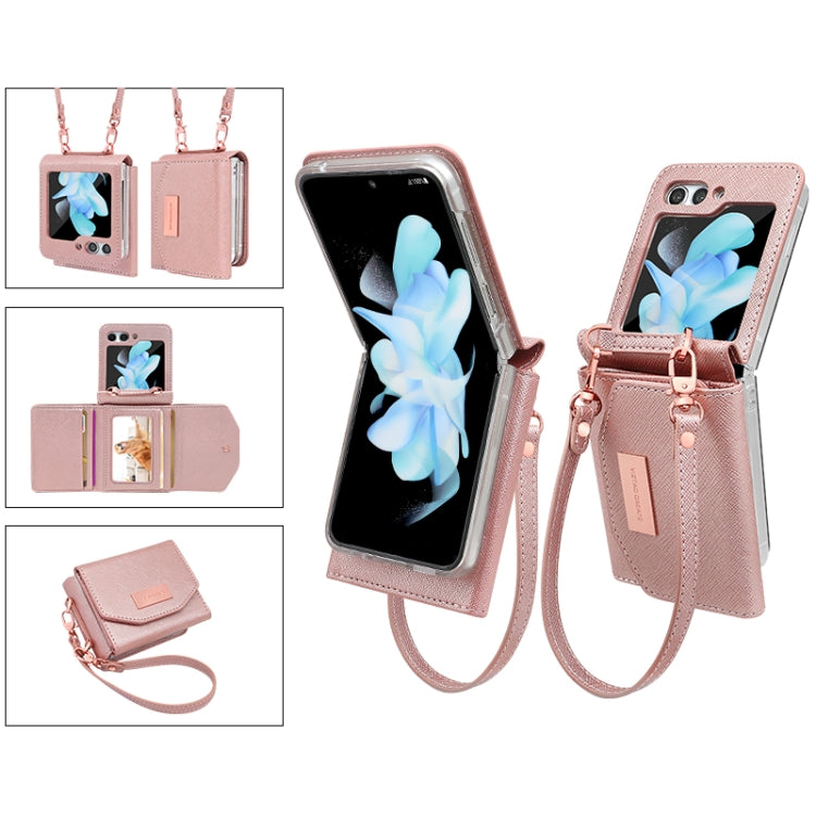 For Samsung Galaxy Z Flip5 VIETAO Portable Wallet Foldable PU Phone Case