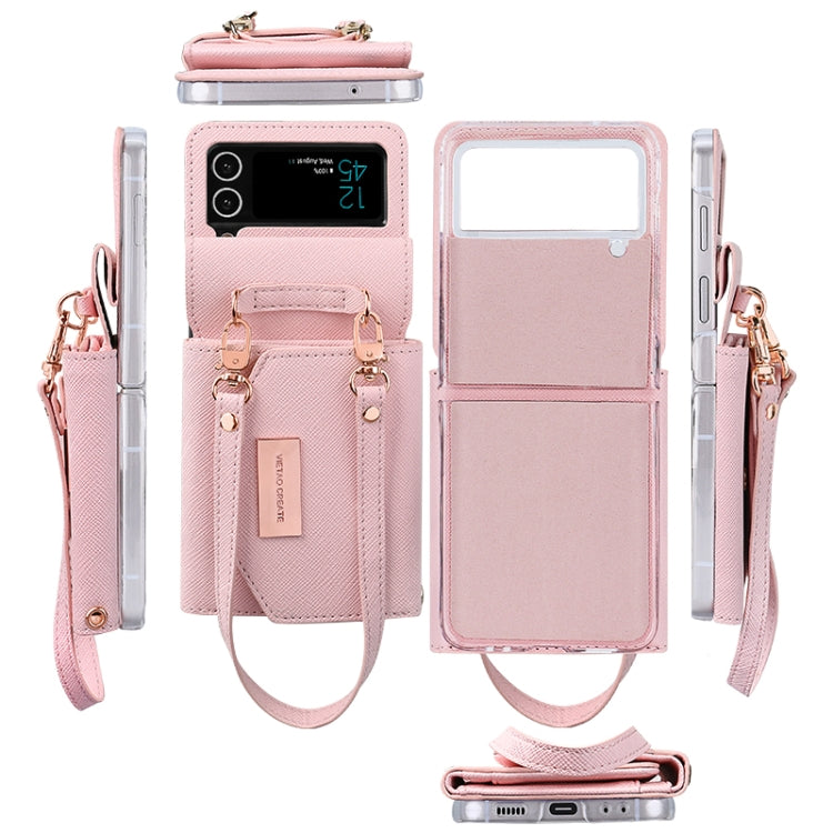 For Samsung Galaxy Z Flip4 VIETAO Portable Wallet Foldable PU Phone Case