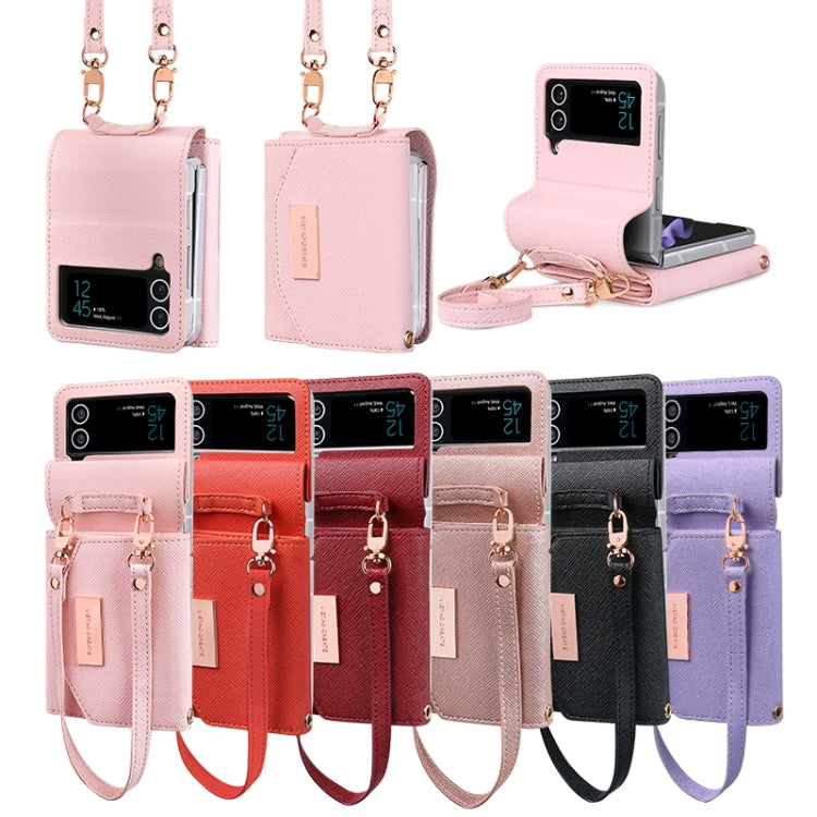 For Samsung Galaxy Z Flip4 VIETAO Portable Wallet Foldable PU Phone Case
