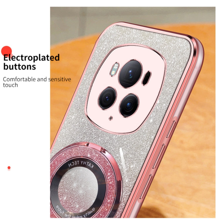 For Honor Magic6 Pro Plated Gradient Glitter Round Holder TPU Phone Case