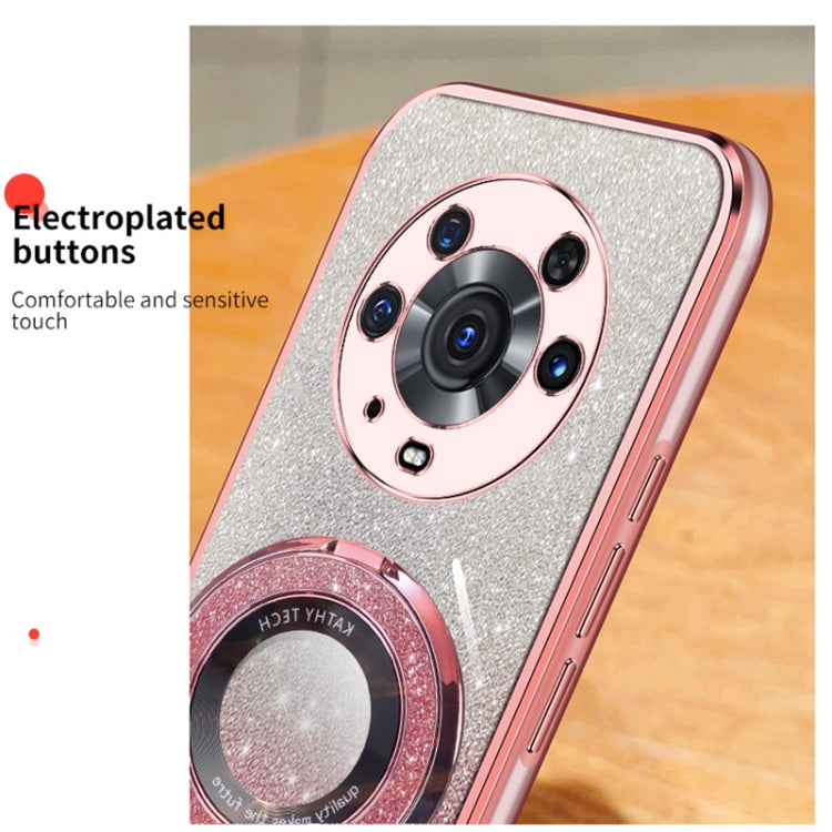 For Honor Magic3 Pro Plated Gradient Glitter Round Holder TPU Phone Case