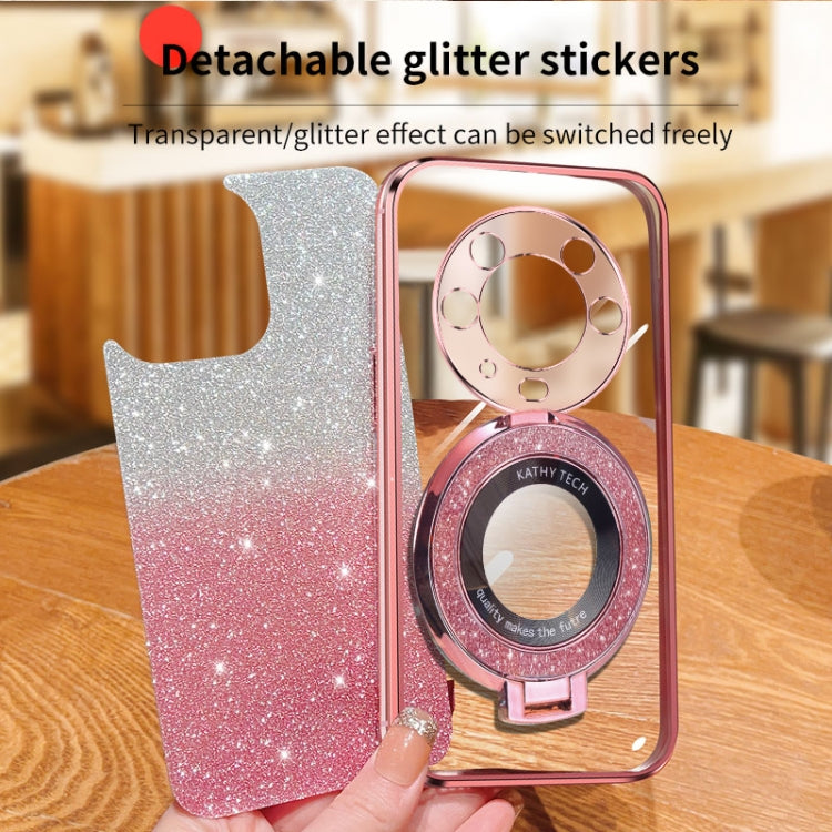 For Honor Magic3 Pro Plated Gradient Glitter Round Holder TPU Phone Case