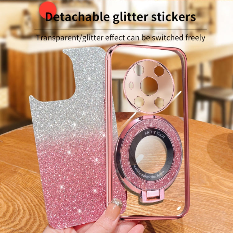 For Honor Magic3 Plated Gradient Glitter Round Holder TPU Phone Case