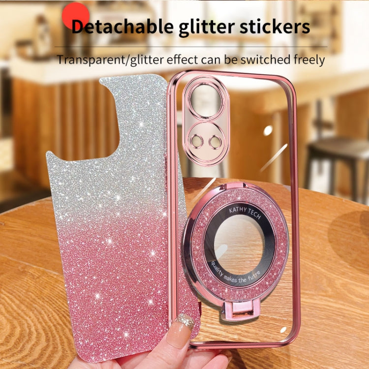 For Honor Play 30 Plus Plated Gradient Glitter Round Holder TPU Phone Case