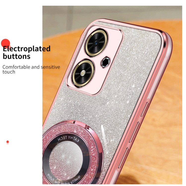 For Honor Play 50 Plated Gradient Glitter Round Holder TPU Phone Case
