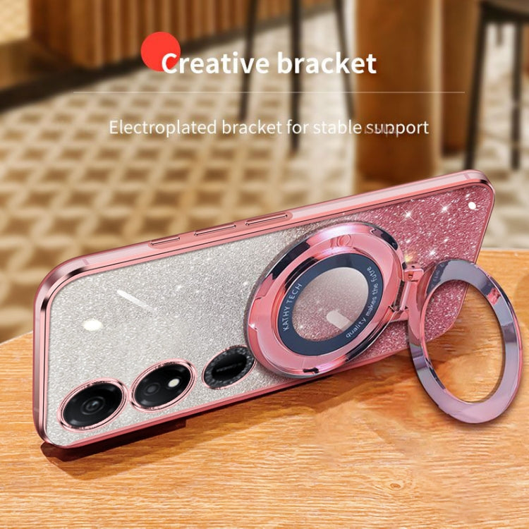 For Honor Play 40 Plated Gradient Glitter Round Holder TPU Phone Case