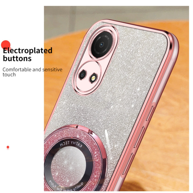 For Honor Play 50 Plus Plated Gradient Glitter Round Holder TPU Phone Case