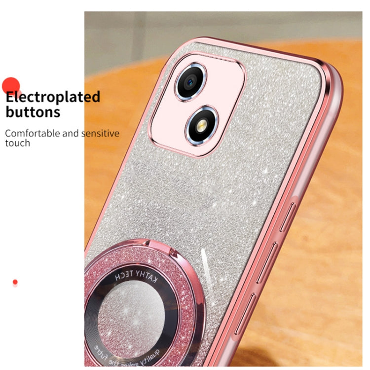 For Honor Play 30 Plated Gradient Glitter Round Holder TPU Phone Case