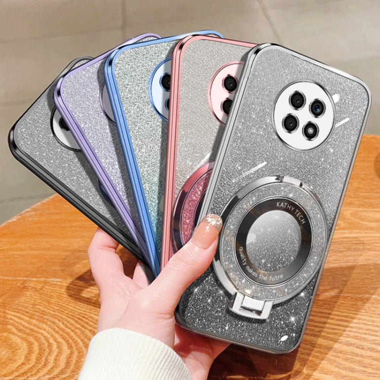 For Honor X20 Plated Gradient Glitter Round Holder TPU Phone Case