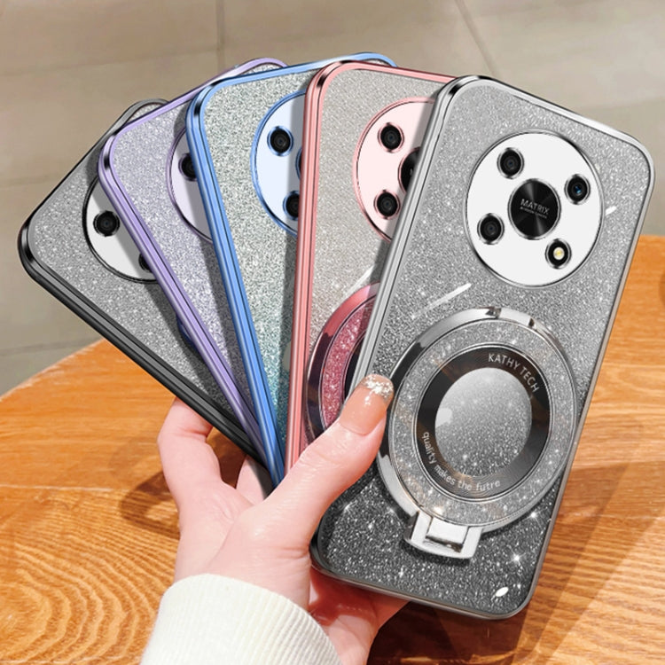 For Honor X30 5G / X9  4G Plated Gradient Glitter Round Holder TPU Phone Case