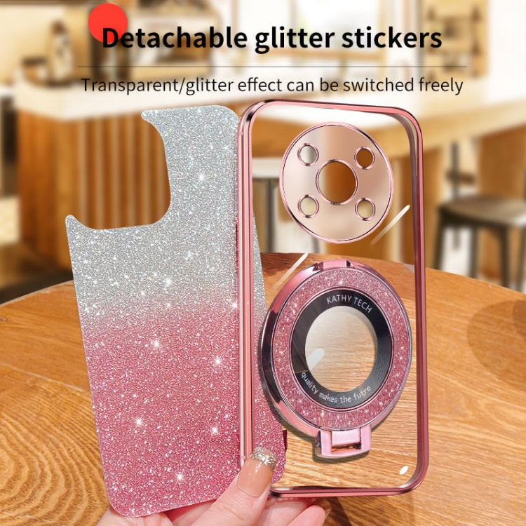 For Honor X30 5G / X9  4G Plated Gradient Glitter Round Holder TPU Phone Case