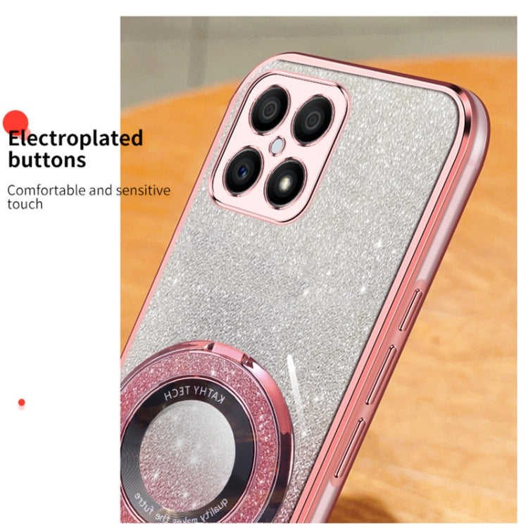For Honor X30i Plated Gradient Glitter Round Holder TPU Phone Case
