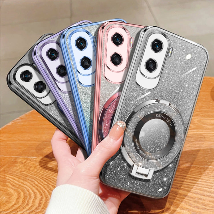 For Honor X50i / 90 Lite Plated Gradient Glitter Round Holder TPU Phone Case