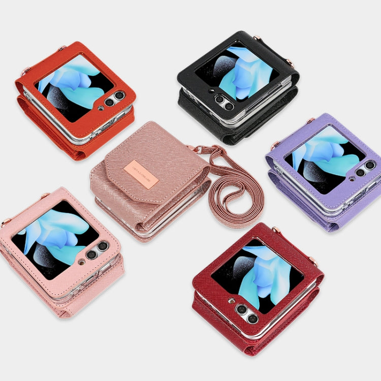 For Samsung Galaxy Z Flip5 VIETAO Portable Organ Style Wallet PU Phone Case