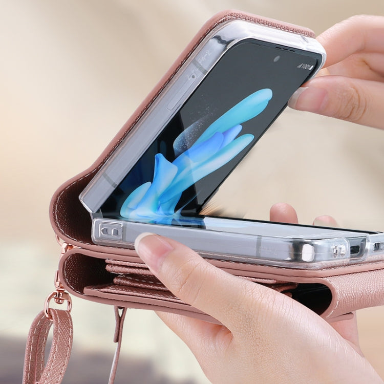 For Samsung Galaxy Z Flip5 VIETAO Portable Organ Style Wallet PU Phone Case