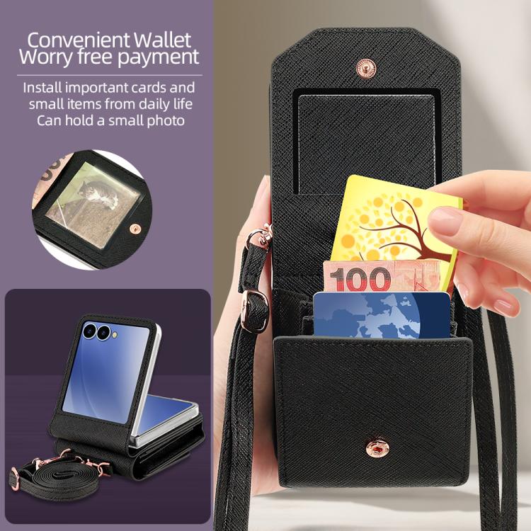 For Samsung Galaxy Z Flip7 5G VIETAO Portable Organ Style Wallet PU Phone Case