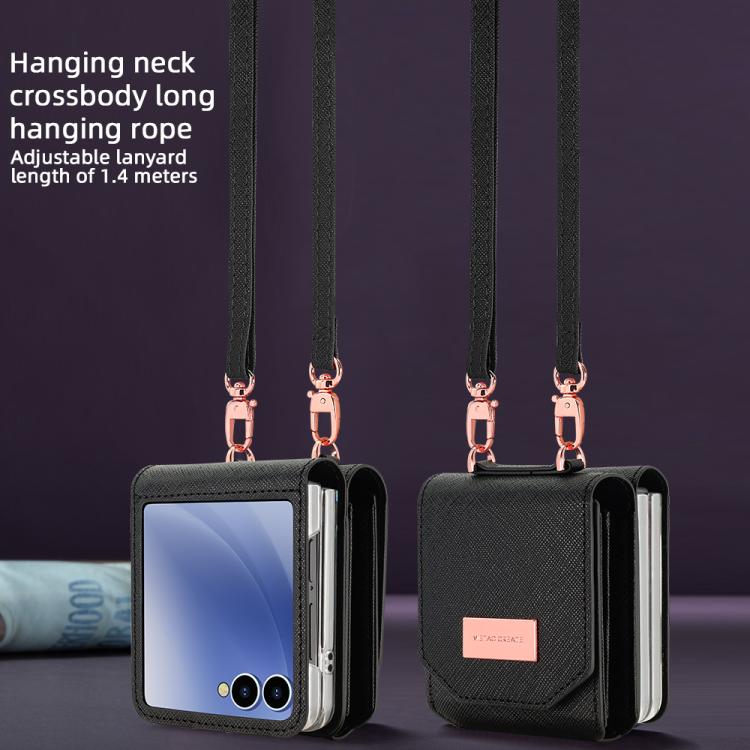 For Samsung Galaxy Z Flip7 5G VIETAO Portable Organ Style Wallet PU Phone Case