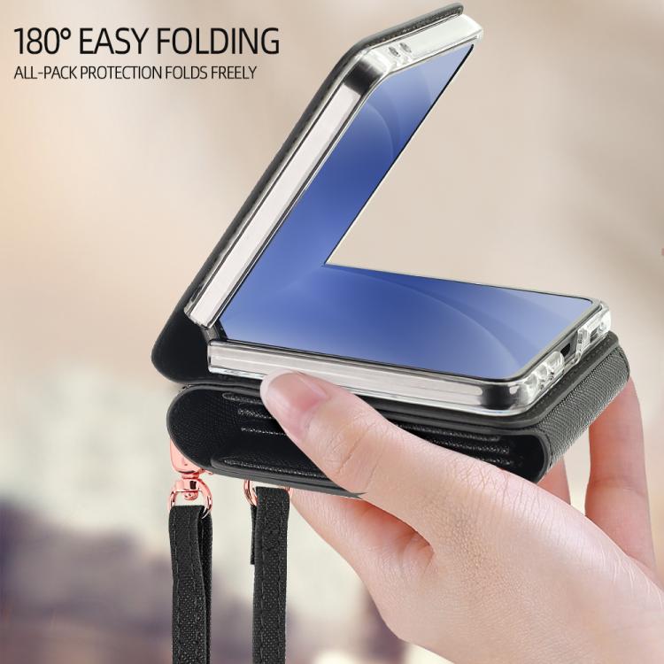 For Samsung Galaxy Z Flip7 5G VIETAO Portable Organ Style Wallet PU Phone Case