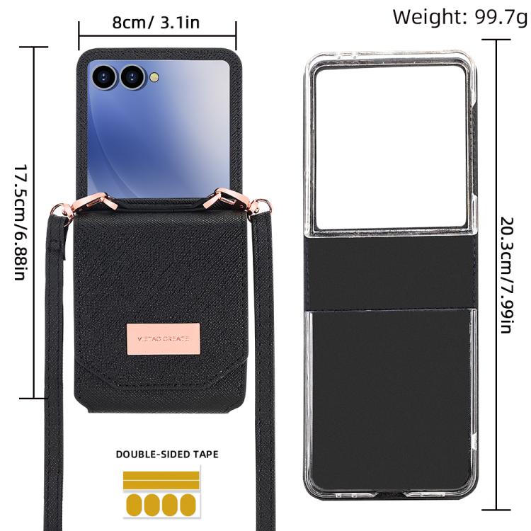 For Samsung Galaxy Z Flip7 5G VIETAO Portable Organ Style Wallet PU Phone Case
