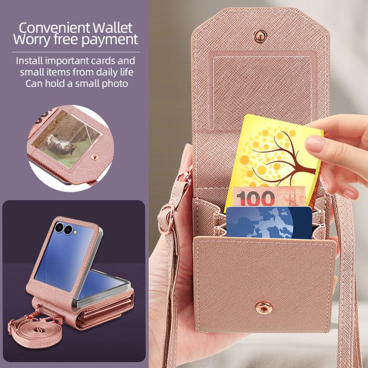 For Samsung Galaxy Z Flip7 5G VIETAO Portable Organ Style Wallet PU Phone Case