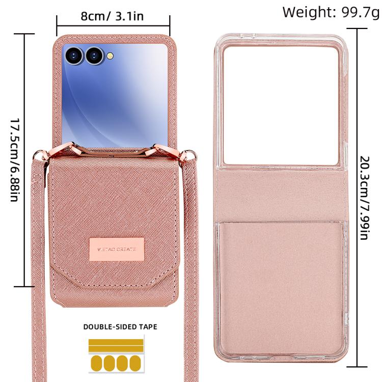 For Samsung Galaxy Z Flip7 5G VIETAO Portable Organ Style Wallet PU Phone Case