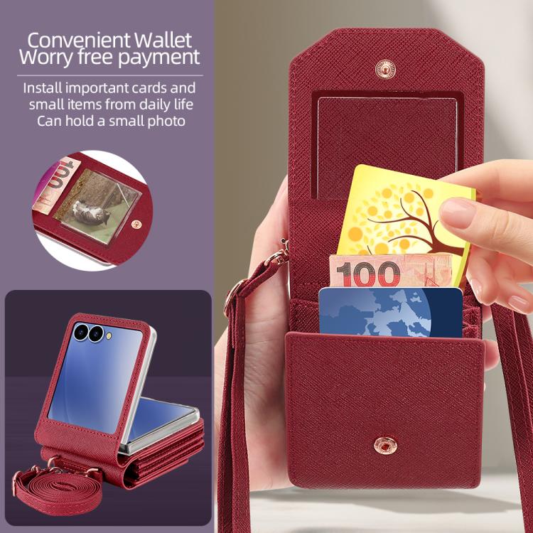 For Samsung Galaxy Z Flip7 5G VIETAO Portable Organ Style Wallet PU Phone Case