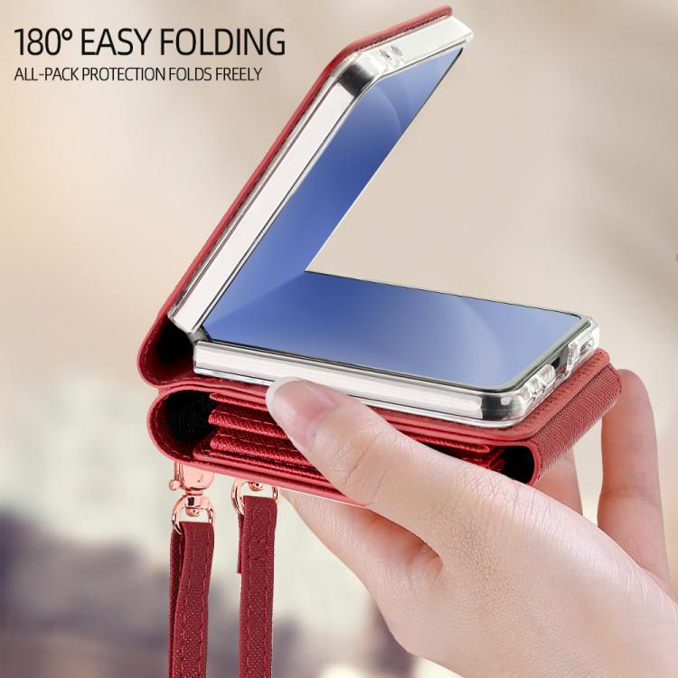 For Samsung Galaxy Z Flip7 5G VIETAO Portable Organ Style Wallet PU Phone Case