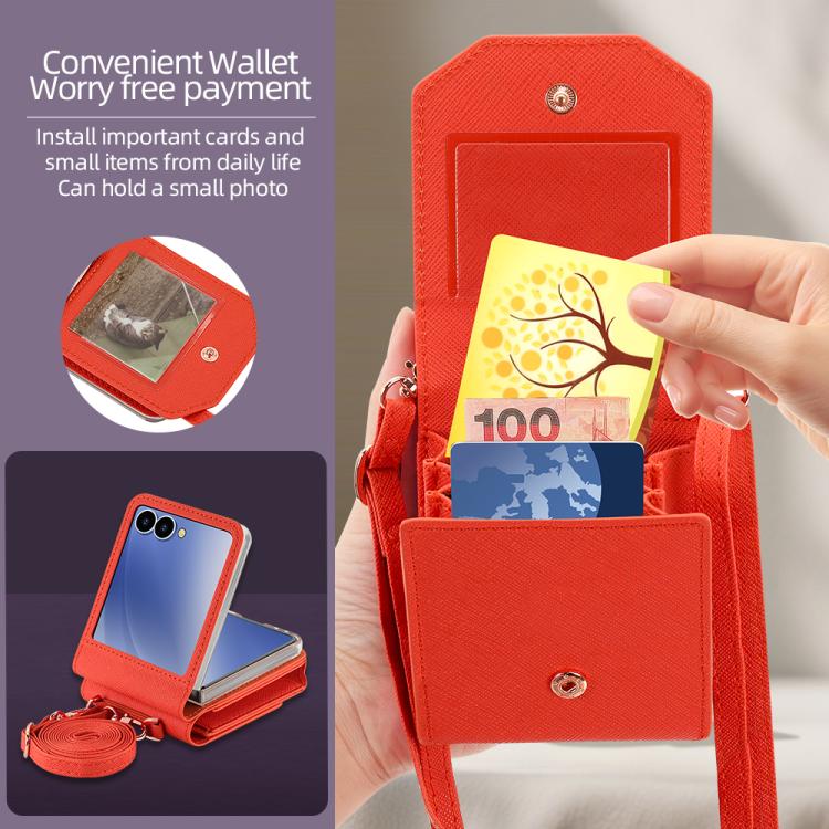 For Samsung Galaxy Z Flip7 5G VIETAO Portable Organ Style Wallet PU Phone Case