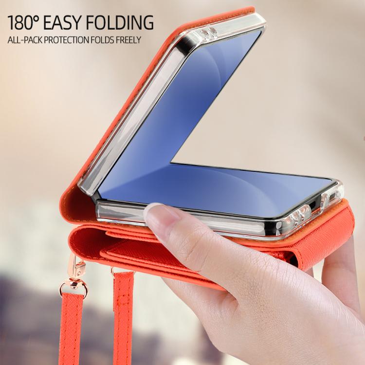 For Samsung Galaxy Z Flip7 5G VIETAO Portable Organ Style Wallet PU Phone Case