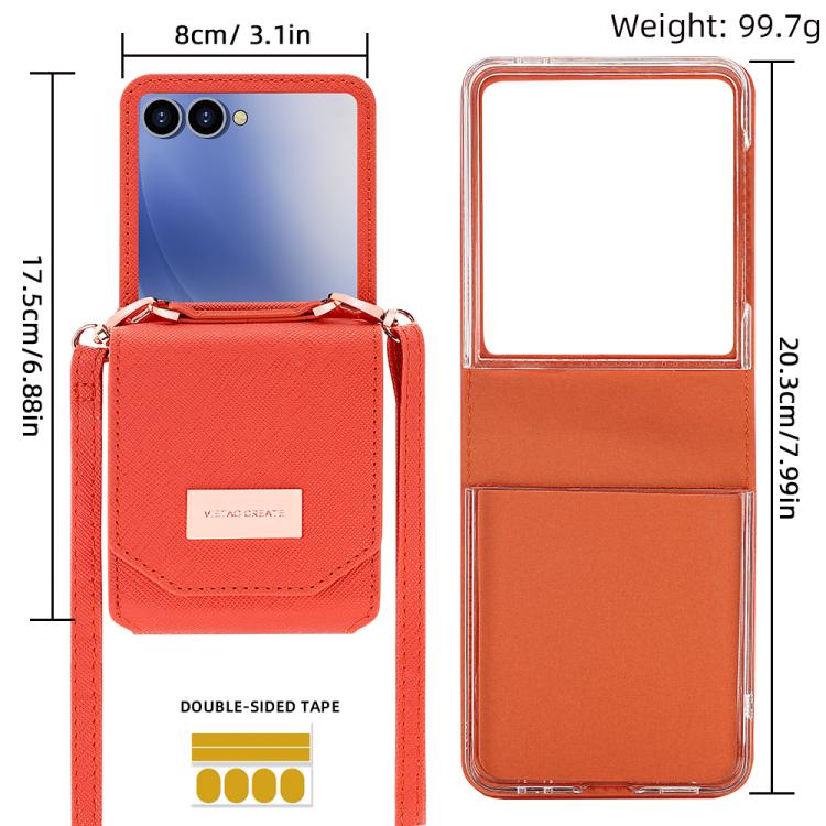 For Samsung Galaxy Z Flip7 5G VIETAO Portable Organ Style Wallet PU Phone Case