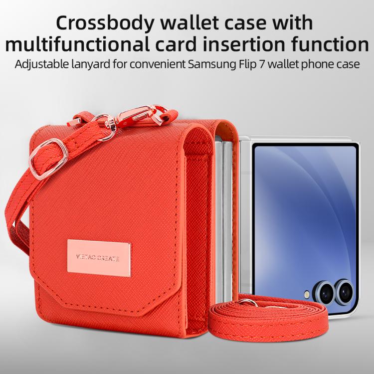 For Samsung Galaxy Z Flip7 5G VIETAO Portable Organ Style Wallet PU Phone Case