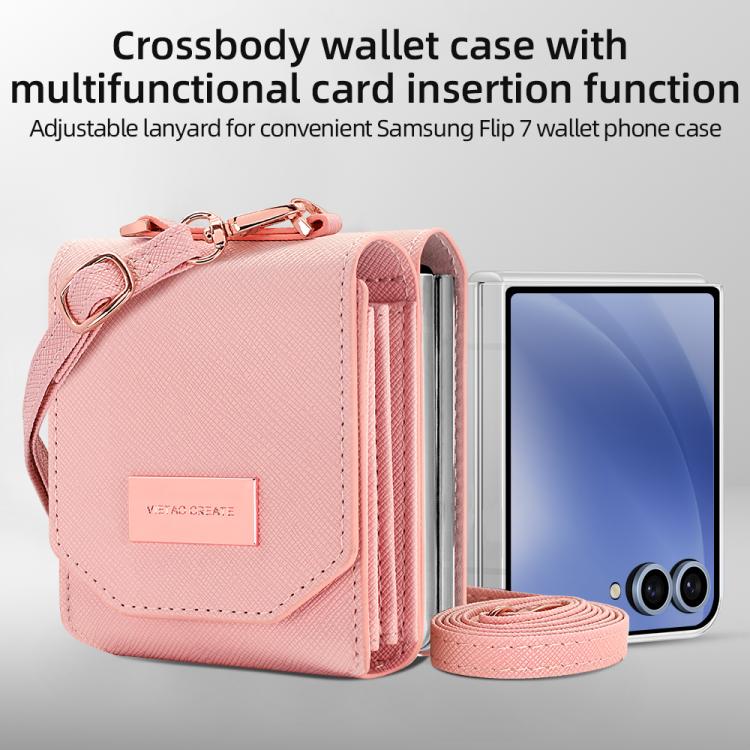 For Samsung Galaxy Z Flip7 5G VIETAO Portable Organ Style Wallet PU Phone Case