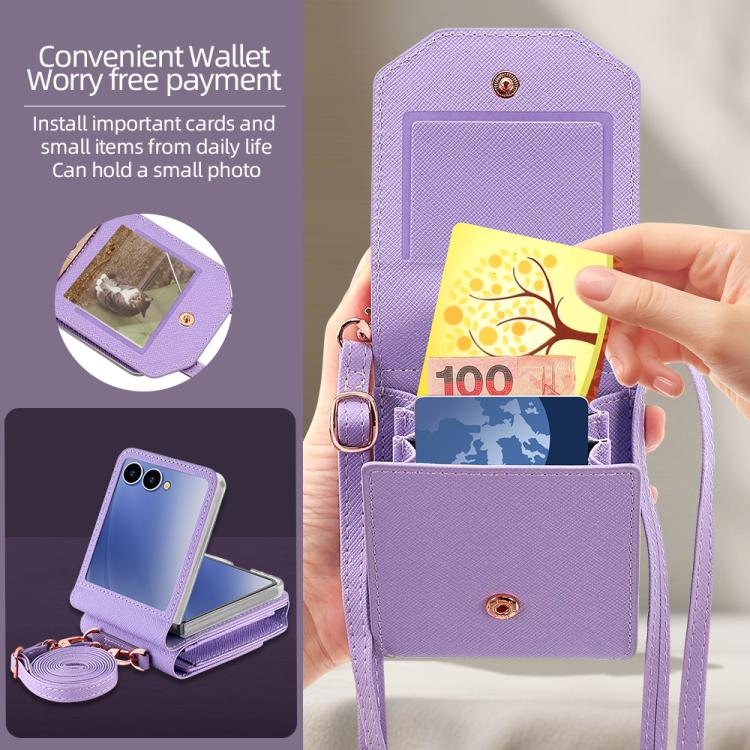 For Samsung Galaxy Z Flip7 5G VIETAO Portable Organ Style Wallet PU Phone Case
