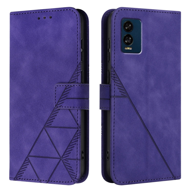 For BLU View Speed 5G Crossbody 3D Embossed Flip Leather Phone Case