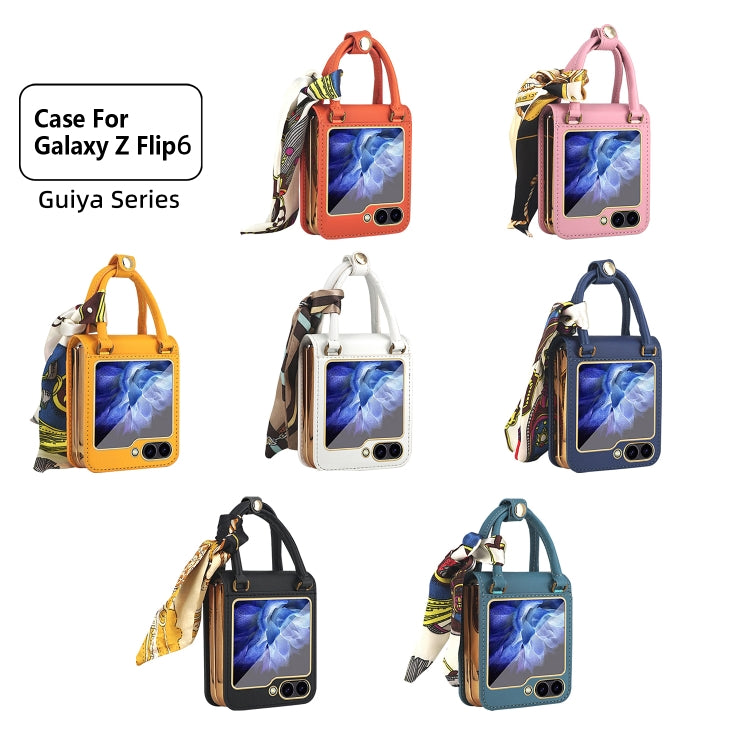 For Samsung Galaxy Z Flip6 / Flip7 FE Guiya Series Handbag Design Leather Phone Case